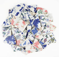 Lanyani Roto China Mosaico Azulejos, Azulejo de cerámica de porcelana azul y blanca esmaltado irregular para manualidades - Arteztik

