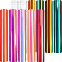 Hojas de vinilo adhesivo holográfico de Navidad con cinta de papel de transferencia para cortador de manualidades, 12.0 x 12.0 in, 11 unidades - Arteztik
