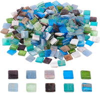 PH PandaHall 300 piezas de mosaico de vidrio chips de 10 colores cuadrados azulejos de mosaico para manualidades, placas, jarrones, marcos de fotos, macetas, joyas hechas a mano - Arteztik
