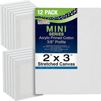 US Art Supply 2" x 3" Mini Profesional preparado lona (1-Pack de 12-mini Lienzos) - Arteztik
