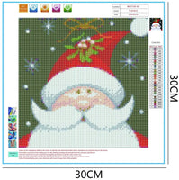 Topus - Kit de 4 piezas de pintura de diamante 5D para hombre de nieve con brocas de estrás bordadas y punto de cruz para decoración del hogar de Navidad - Arteztik
