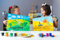 Daco - Pintura acrílica acrílica para niños, incluye 12 colores 0.7 fl oz, con caja de viaje y almacenamiento, pintura acrílica para principiantes, niños, suministros de pintura escolar, lienzo de pintura, pintura de dedo - Arteztik
