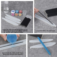 JETTINGBUY - Moldes de resina para bolígrafos (3 unidades, silicona epoxi, 108 unidades) - Arteztik
