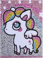Kit de pintura de diamantes 5D para niños, kit completo de pintura por número para niños, bordado de diamantes de imitación, decoración de pared para el hogar (Pony) - Arteztik
