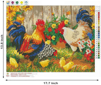 AIRDEA Kit de pintura de diamante 5D por número, con perforación, gallinas de gallinas bordadas, punto de cruz, manualidades, decoración de pared - Arteztik
