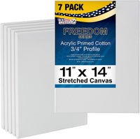 US Art Supply, Lienzo Extendido Libre de Ácidos, Alta Calidad, de 11 x 14 Pulgadas, Paquete de 7, 3/4 Imprimaciones con Gesso (Paquete de 7 Lienzos de Alta Calidad) - Arteztik
