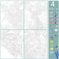 XPCARE - Kit de pintura al óleo para niños y adultos (4 unidades, 16.0 x 20.0 in) - Arteztik
