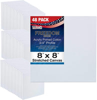 US Art Supply - Lienzo estirado, 8.0 x 8.0 in, calidad profesional, sin ácidos, 6 unidades – Perfil 3/4 de 12 onzas con imprimación Gesso - (1 funda completa de 6 lienzos individuales) - Arteztik
