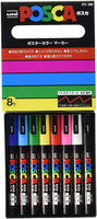 Uni-posca PC-3M8C - Rotulador de punta fina (8 unidades), multicolor - Arteztik
