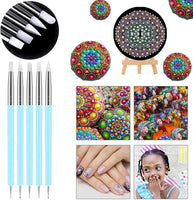 Azerogo Mandala Juego de herramientas de punteado, 42 piezas Kit de herramientas de pintura con 3 cartulina negra, mandala plantilla bola lápiz capacitivo bandeja de pintura para pintar rocas, arte y dibujo de Mandella - Arteztik
