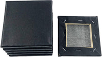 SL Artesanía Negro Mini lona 4 x 4 inch (1 Pack de 6 mini lienzos) - Arteztik
