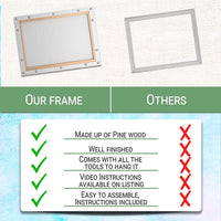ARTIQO Bastidores para lienzos y para hacer manualidades, marco de lona, fácil de montar, kits de marco al óleo para galería, barras de madera para pinturas al óleo, impresiones, pintura por números y pósteres
