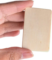 Paquete de 50 piezas rectangulares de madera natural sin terminar en blanco para manualidades y manualidades, pintura de decoración de bricolaje, adornar, quemar y teñir (2.08 x 1.37 pulgadas, 0.118 in) - Arteztik

