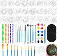 Jantens 59 piezas Mandala Dotting herramientas Set con una cremallera azul impermeable bolsa de almacenamiento para pintura rocas, Mandella Art y bocetos suministros de arte - Arteztik
