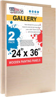 U.S. Art Supply - Tableros de madera de abedul de 18.0 in x 47.9 in de profundidad (2 unidades) - Lienzo de pared de madera de profundidad para artista, pintura de medios mixtos, acrílico, aceite, encáustico - Arteztik
