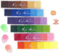 Aphlos - Sellos de tinta para manualidades, 36 colores, almohadilla de tinta para dedo del arcoíris para dibujo de huellas dactilares, sello de goma pequeño (20 unidades) - Arteztik
