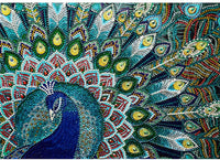 MXJSUA - Kit de pintura de diamantes de imitación redondo 5D para manualidades con forma especial de 5D para decoración de pared del hogar, 12 x 16 pulgadas, pavo real azul verde - Arteztik
