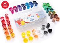 Juego de pintura acrílica para niños, 25 colores de 0.7 onzas líquidas (0.7 fl oz/tarro), kit de pintura acrílica con caja de almacenamiento, se puede utilizar para pintura de roca, como pintura de madera o pintura de dedos, suministros escolares para art - Arteztik
