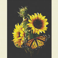 Bemaystar - Kit de pintura de diamante 5D por número, diamante redondo completo, cruz de cristal, bordado, decoración para pared familiar, girasoles y mariposas, 11.8 x 15.7 in - Arteztik
