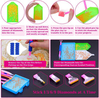 Accesorios y herramientas de arte de diamantes, Audab 105 piezas kit de pintura de diamante con almohadilla de luz A4 5D herramientas de pintura de diamantes y pintura por Diamond Accessories para pintura de diamante - Arteztik
