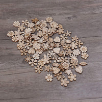 SUPVOX - 100 discos de madera con forma de flor sin acabar, adornos para manualidades - Arteztik
