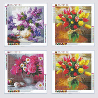 Juego de 4 kits de pintura de diamante 5D para adultos, niños, florero, pintura de diamante grande por números, 16.0 x 16.0 in - Arteztik
