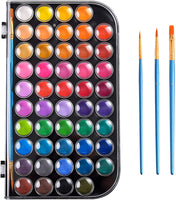 Juego de pintura de acuarela de 48 colores actualizados, lavable, con 3 pinceles y paleta, no tóxico para niños, adultos, principiantes y artistas, haz que tu pintura hable - Arteztik

