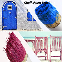 3 pinceles de cera y tiza para pintar con cerdas para muebles de madera, decoración del hogar, incluyendo pinceles de pintura con punta plana y redondos. - Arteztik
