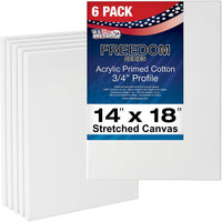 U.S. Art Supply - Lienzo estirado de 7.9 x 15.7 in, 12 onzas, imprimado, paquete de 6, profesional blanco en blanco de 0.7 in, perfil pesado, Gesso sin ácidos, paquete a granel, pintura, vertido de acrílico, pintura al óleo - Arteztik
