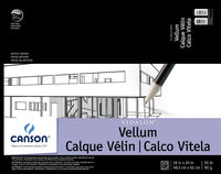 Canson Artist Series Vidalon - Bloc de papel de vitela translúcido y libre de ácido para lápiz, tinta y marcadores, plegable, 55 libras, 19 x 24 pulgadas, 50 hojas - Arteztik
