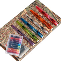GC Quill MU-07 - Juego de caligrafía (incluye 6 plumas caligráficas con diferentes puntas y 20 cartuchos de tinta) - Arteztik
