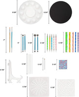 Krafty Bobafty Mandala Dotting Tools Set - 28 piezas de rocas de pintura, juego de arte de calidad Stylus Craft, diseños de pintura en plantillas redondas (incluidas), así como pintura y lienzos de cualquier forma o tamaño. - Arteztik
