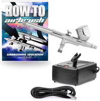 PointZero Juego de aerógrafo de doble acción multiuso - Juego de mini compresor - Arteztik
