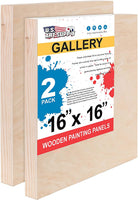 U.S. Art Supply - Tableros de madera de abedul de 24.0 x 24.0 in (24 x 24 pulgadas) de profundidad de artista (2 unidades) – lienzo de pared de madera de profundidad – pintura de medios mixtos, acrílico, aceite, encáustico - Arteztik
