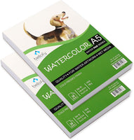 Bellofy - Juego de 50 hojas de papel para acuarela, tamaño A5, 130 IB/6.70 oz/m², 5,8 x 8,3 pulgadas, papel prensado en frío, cuaderno de acuarela, cuaderno de acuarela - Arteztik
