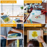 COYMOS Stretched White Blank Canvas for Painting, Acrylic, Oil, Wet Art Media - Multi Pack Pre-Stretched Canvas 100% Cotton Canvas Boards for Artists - 10 Pack 4"x4", 5"x7", 8"x10", 9"x12", 11"x14" - Arteztik
