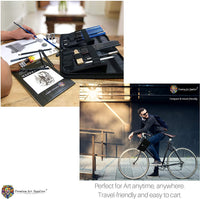 Kit de dibujo de alta calidad, incluye lápices de dibujo y dibujo, almohadilla de dibujo A5; juego de arte de 41 piezas de calidad profesional, presentado en estuche resistente con soportes plegables integrados. - Arteztik
