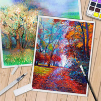 PACETAP Juego de acuarela, 50 colores vibrantes, kit de acuarela Gouache con 24 hojas de 5.64 oz de almohadilla de boceto, cepillo de agua dentro de caja de metal para niños y adultos - Arteztik
