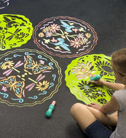 chalkscapes Mandalas, jardín flores y mariposas - Arteztik

