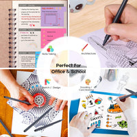 iBayam - Juego de 18 bolígrafos de punta fina de fieltro de tinta negra, rotuladores finos, para oficina, hogar, trabajo, escuela, profesor, estudiante, balas, planificador de escritura de dibujo, suministros de arte - Arteztik

