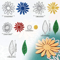 2 juegos de plantillas de corte de metal con diseño de flores y hojas, 14 estilos, plantillas de troquelado 3D para manualidades, álbumes de recortes, tarjetas de papel, 14 unidades en total - Arteztik
