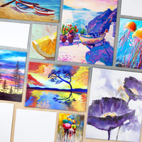 Kit de pintura de paneles de lona Glokers, incluye paleta de pintura, pinceles de esponja, lienzos, pinceles y rueda de mezcla, lienzo de pintura sin deformaciones, ideal para acrílico, óleo y acuarela - Arteztik
