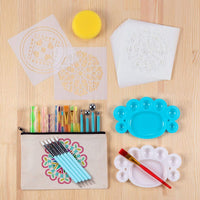 CINPIUK 42 Set de herramientas de punteo de mandala, pinceles de esponja, bandeja de pintura y bolsa de almacenamiento, kit de punteo para pintar rocas, manualidades, arte de uñas - Arteztik
