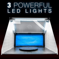 Master Airbrush, Cabina portable de aerosol iluminada con iluminación LED, para pintar todo tipo de arte, pasteles, artesanías, pasatiempos, uñas, playeras y más. Incluye una manguera de escape de 6 pies de extensión - Arteztik
