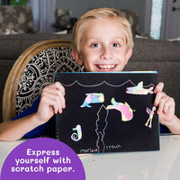 Kit de arte de papel para rascar el arco iris de mariquita púrpura para niños – 20 hojas grandes de papel para rascar en un bloc de notas – Gran regalo de bricolaje para niñas, niños y adolescentes, divertido juego de actividades de artes y manualidades - Arteztik
