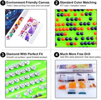 XPCARE - Juego de 12 kits de pintura de diamante 5d, redondos, perforación completa, acrílico, bordado, punto de cruz, para decoración de pared del hogar, luna (lienzo de 12.0 x 12.0 in) - Arteztik
