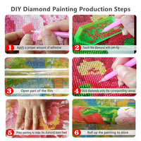 Kit de pintura de diamante para adultos, 5D, para bricolaje, taladro, cristal, diamantes de imitación, bordado, punto de cruz, manualidades, lienzo, decoración de pared - Arteztik
