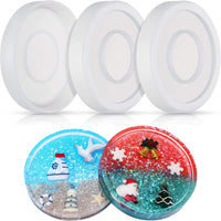 Molde redondo de silicona para posavasos de silicona, para montar con resina, cemento, 3.9 in de diámetro, 6 unidades - Arteztik
