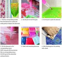 Juego de 2 kits de pintura de diamante 5D con números para adultos, niños, principiantes, Mediterráneo, paisaje europeo, decoración de pared del hogar, 12 x 16 pulgadas - Arteztik
