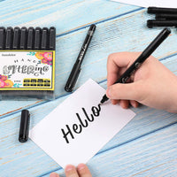 Bolígrafos de letras a mano, bolígrafos de caligrafía negros para principiantes escribiendo, dibujos, dibujos, ilustraciones de acuarela, diario bala, álbumes de recortes, juego de 8 - Arteztik
